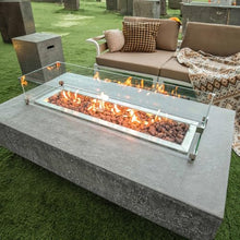 Elementi Hampton Natural Gas Fire Pit Table Cast Concrete 56 x 32-in