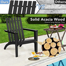 TEOYETTSF Acacia Wood Recliner Lounge Armrest Garden Deck Black