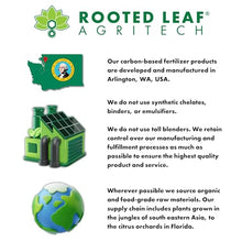 Rooted Leaf Agritech Lush Green - Carbon Based Nitrogen Fertilizer with Potassium, Nitrate Free Liquid Spray Feed nutrients for Garden Plants lawns Grass Turf sod - 5 Gallon