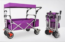 ZGLINMZ Trolley Cart Folding Garden Trolley Cart Heavy Duty Wagon with Canopy for Outdoor Camping Beach Pull Truck with 4 Wheels Camping Cart Garden Wagon