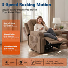 Ziviki Power Recliner Chair with Auto Rocking & Remote Control, Brown