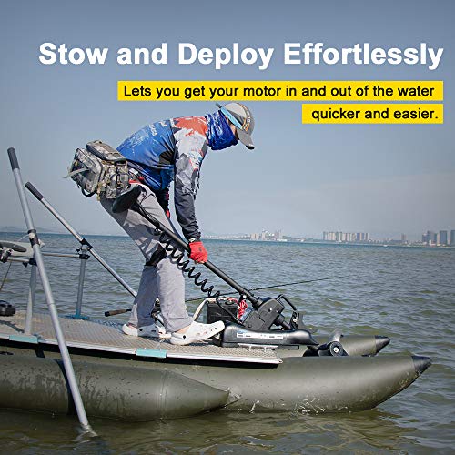 AQUOS Haswing 12V 55LBS 54inch Bow Mount Trolling Motor with Remote Control Black