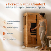 DYNAMIC SAUNAS Elite 1-Person Infrared Sauna with Red Light Therapy