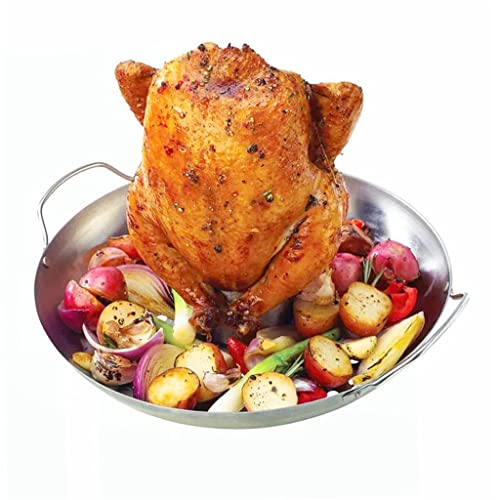 TEOYETTSF Barbecue Grilling Baking Pans Non-stick Chicken Roaster Rack with Bowl Turkey Baking Bbq Accessories Tools