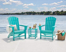 POLYWOOD Nautical 3-Piece Curveback Adirondack Chair Set with Side Table