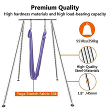 TECSPACE Adjustable Height Aerial Yoga Frame & Hammock Light Purple
