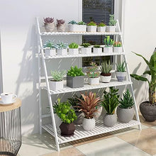 ZOCWJK Ladder Plant Stand 4Tier Wooden Planter Holder Flower Pot Display Shelf for Home Patio Lawn Garden Balcony Plant Stand Indoor,White-100cm