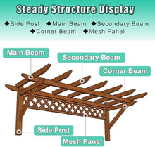 Wood Window Awning Door Canopy Patio Shelter Wall Mounted, Grapes Vines Trellis Heavy Duty, Garden Arbors for Outdoor Yard Balcony(Brown,6.56ft L x 4.26ft W)