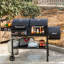 Grills House ZH3005Y 2-Burner Gas and Charcoal Grill Combo Black