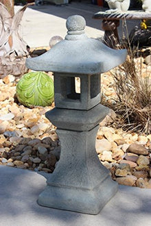 webstatue Garden Pagoda Concrete Japanese Stone Lantern,Oriental, Asian 3-piece Outdoor Garden Statue Sale 26" Tall Made in USA
