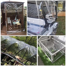 Transparent Tarpaulin Waterproof, Heavy Duty Protective Tarpaulin, 0.35mm Thick, Outdoor PVC Plastic Tarp Curtains, Gazebo Pergola Carport Side Panels, Clear Plant Covers,C-5×5m/16.4×16.4ft