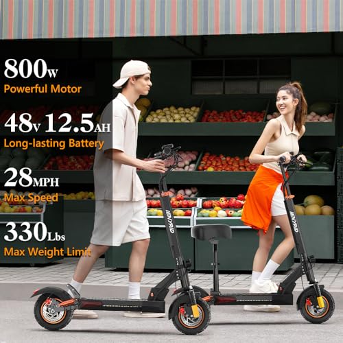 Hidoes Electric Scooter 800W 12.5Ah 30 MPH with Seat Black