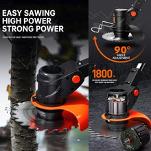 1880W Multifunctional Small Household Electric Lawn Mower, Handheld Cordless Electric Telescopic Pole Anti-Slip Handle Weeder,24V/4.0Ah