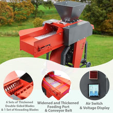 THUXEON 6-Blade Grass Cutting and Silk Kneading Machine, 220V Hay Cutter Kneader Grinder with Conveyor, Automatic Feed, 2.2KW Crushing Corn Peanuts Straw Wheat, 500-1000kg/h