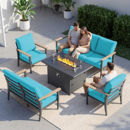 Sweecci Aluminum Outdoor Patio Furniture Set with 5.1-Inch Cushions