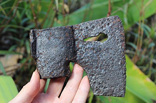 Unknown European Medieval German Iron Axe with Key-Shape Hole #12A Black
