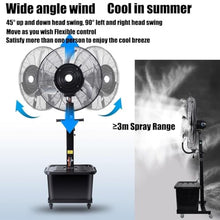 JDXQBLD 30In Outdoor Misting Fan with 11 Gal Tank, 3-Speed Oscillating Pedestal Fan for Patio, Greenhouse & Warehouse，550mm/22