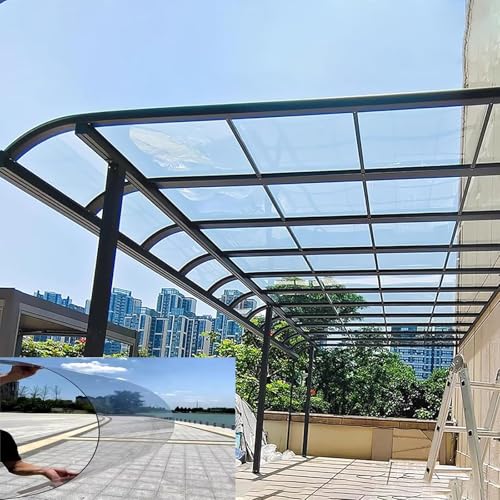 Transparent waterproof and thermal insulation panel, transparent polycarbonate board, UV-resistant, suitable for greenhouses, terraces, gardens, porches, pavilions, and outdoor use(3mm,1.2x20m/4x65.6f
