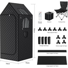 DKDZZXHUS Portable Full Body Sauna Box 1000W Personal Steam Sauna Tent Steam Room with 3L Steam Machine 110V 9 Temperature Levels Black