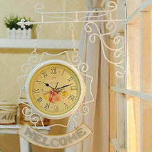 saditesdk Wall Clock, Waterproof Outdoor Clock Garden Clocks, 10 Inch Double Sided Outdoor Wall Clock Retro Outdoor Clocks Battery Operated Silent Outside Clocks White，Black