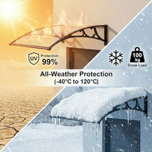 Premium Outdoor Porch Awning Heavy Duty Aluminium Front Door Canopy Solid Polycarbonate Rain Shelter with Drainage Gutter UV Protected Rustproof