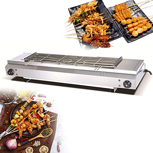 Smokeless Electric Portable BBQ Kebab Grill, Healthy Electric Grill with Adjustable Temperature and Drip Tray, Indoor and Outdoor Tabletop Grill (Eb 110)