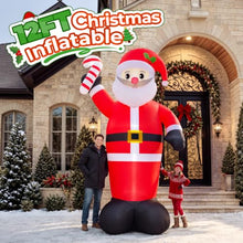 12FT Christmas Inflatable Outdoor Decoration, Santa Christmas Inflatable with Build-in LEDs for Xmas Party Outdoor Yard Garden Lawn Winter Decor
