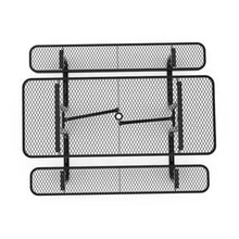 Flash Furniture Commercial 6' Rectangular Expanded Mesh Metal Picnic Table with Anchors - Black