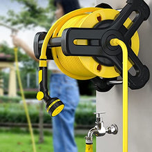 Garden Hose Reel Cart Portable Hose Reel with 10 Meters 1/2" Pipes Ten Gear Splash Adjustable and Convenient Storage Multi-Scenario Application & No Assembly Required for Gardening Car Cleaning Wa