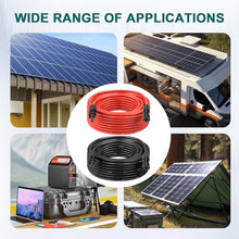 MOOKEERF Solar Panel Extension Cable - 8AWG 150FT Solar Wire with Female & Male Waterproof Connector PV Wire for RV, Photovoltaic Systems, Home, Boat, Solar Panels, Car(150Feet Red + 150Feet Black)
