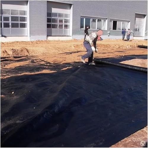 Treayes 5oz Ground Cloth Fabric Membrane - Durable Landscape Weed Barrier for Slope, Retaining Wall, Driveway & Erosion Control(Black,2mx100m)
