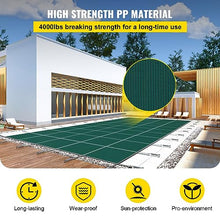 WACTO Rectangular Winter Pool Cover Triple Stitched High Strength Mesh Green 20ft x 42ft