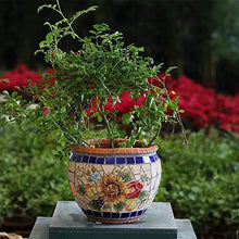 Outdoor Large Flower Pot Villa Garden Ceramic Mosaic Decoration Plant Pot Creative Landscape Potted Vase Plant Container Classical Pots Bonsai Planter Colorful (Sun Flower M)