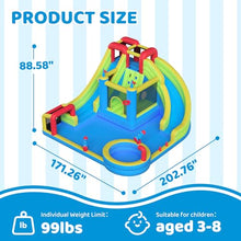 SunSwell Inflatable Water Park for Kids Backyard with 750W Blower