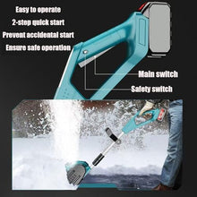HYUIO Cordless Electric Snow Blower,Electric Snow Shovel/Snow Thrower,Handheld Cordless Electric Snow Shovel,Adjustable Telescopic Pole,Blue