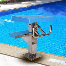 RKUVPAE Heavy Duty Jump Stand Pool Diving Board,304 Stainless Steel Diving Board,15°Inclined Professional Diving Platform,Indoor Outdoor Competition Professional Diving Boards
