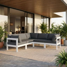 Outdoor Escape Gray Fabric Outdoor Patio Modular Sectional, Multiple Pieces, Comfortable Back Height 17 Inches, Durable Outdoor Fabric