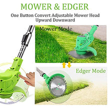 Powerful Lawn Mower with 2 Batteries and 3 Types of Blades Electric Cordless Lawn Mower for Lawn mowers with 24 Volt Battery