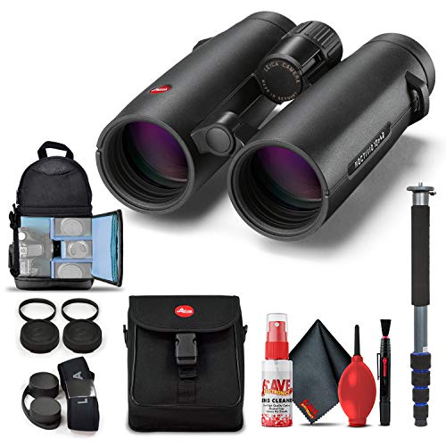 Leica 10x42 Noctivid Binoculars Black with Backpack, Monopod, Cleaning Set, Cap Keepers, and Neck Strap