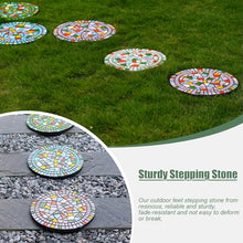Kunovo Mosaic Garden Stepping Stone, Multicolored Round Walkway Landscaping Decorative Stones, Eco-Friendly Resinous Outdoor Pathways Décor Pavers (Size : 1 Pack), 58741