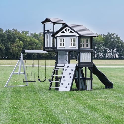 Backyard Discovery Whispering Point Cedar Swing Set Gray