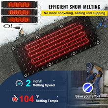 ZSPINJIA Heated Snow Melting Half Walkway Mat, 1/2/3/4/5 pcs Heated Snow&Ice Melting Stair Mat, Snow and Ice Melting Mat,No-Slip Heating Entrance Mats for Winter Outdoor Stairs, Garages(5 Pcs,10x48in/
