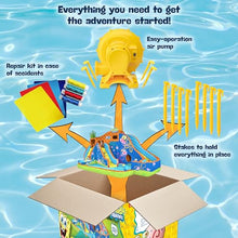 SUNNY & FUN Spongebob Deluxe Inflatable Water Slide Park with Climbing Wall & Splash Pool