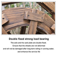 Wooden Water Wheel Fountain for Garden Patio Pond Pool, Vintage Outdoor Indoor Balcony Ornamental Waterfall Fountain, Feng Shui Wheels Fountain Yard Decorative Outdoors, with Water Pump and Stand