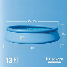 13ft x 33in Round Inflatable Swimming Pool with 530 GPH Filter Pump, Blue