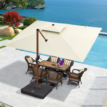 9FTx12FT Patio Umbrella Outdoor Rectangular Cantilever Umbrella with Base