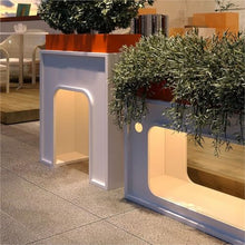 YUHUAWF Garden Bench Planting Trough Planter Box Landscape Flower Bed Planter Box with Bench