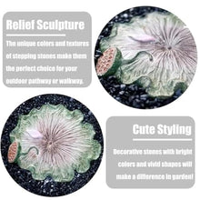 SRJUSV Garden Stepping Stone 5 Pcs Lotus Leaf Garden Path Stones Outdoor Decorative 3D Stepping Stone Patio Yard Ornaments