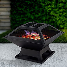 Outdoor Fire Pit Square BBQ Grill Modernisation Portable Heater Fireplace Party Brazier