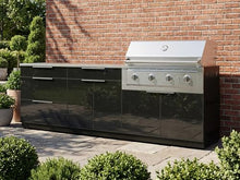 NewAge Products Classic Series 5PC Aluminum Black Modular Outdoor Kitchen Set with 40" Performance Grill LP - 24"D x 104"W x 48.5"H